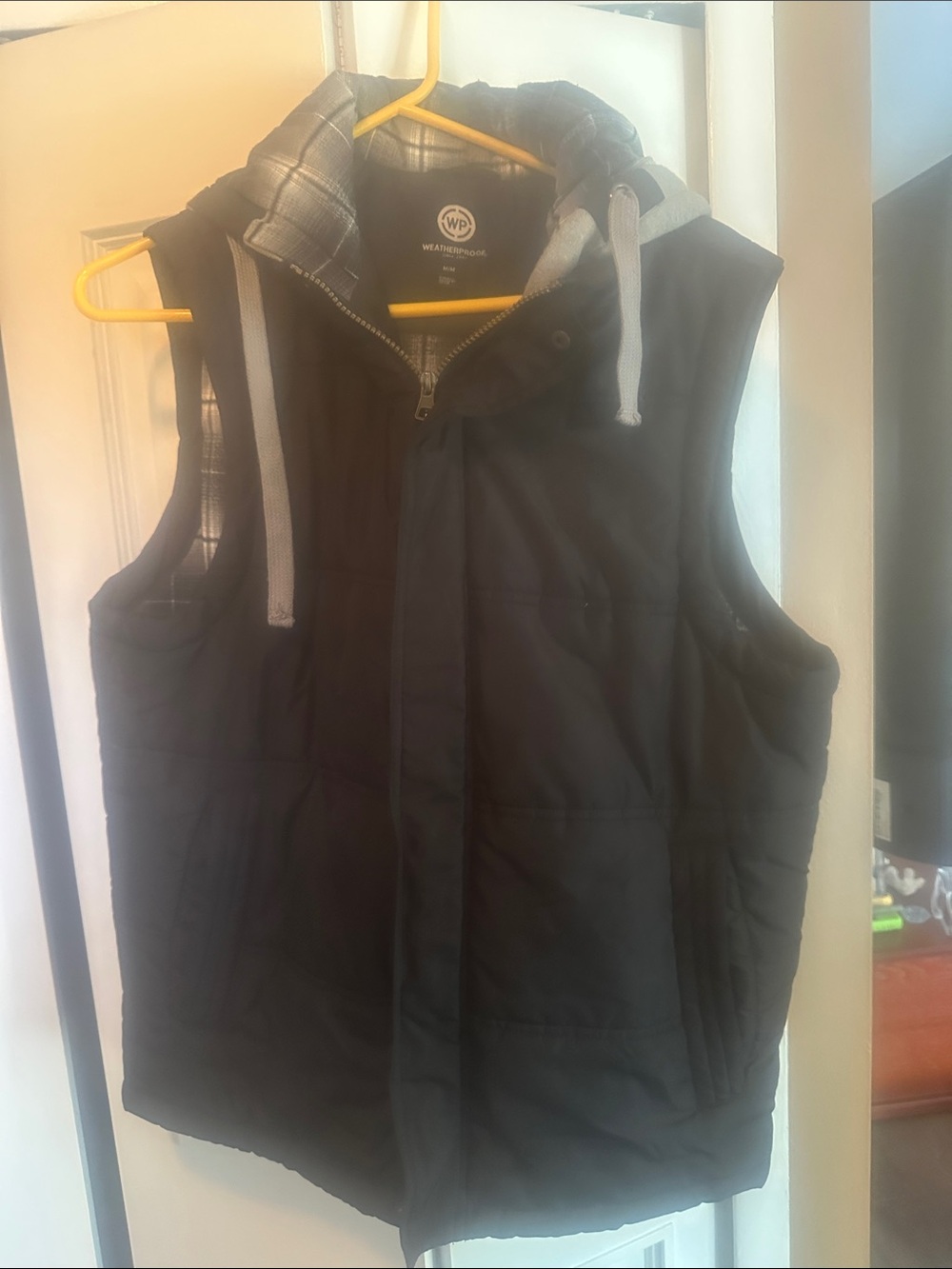 Weatherproof Men's Black Quilted Hooded Puffer Vest